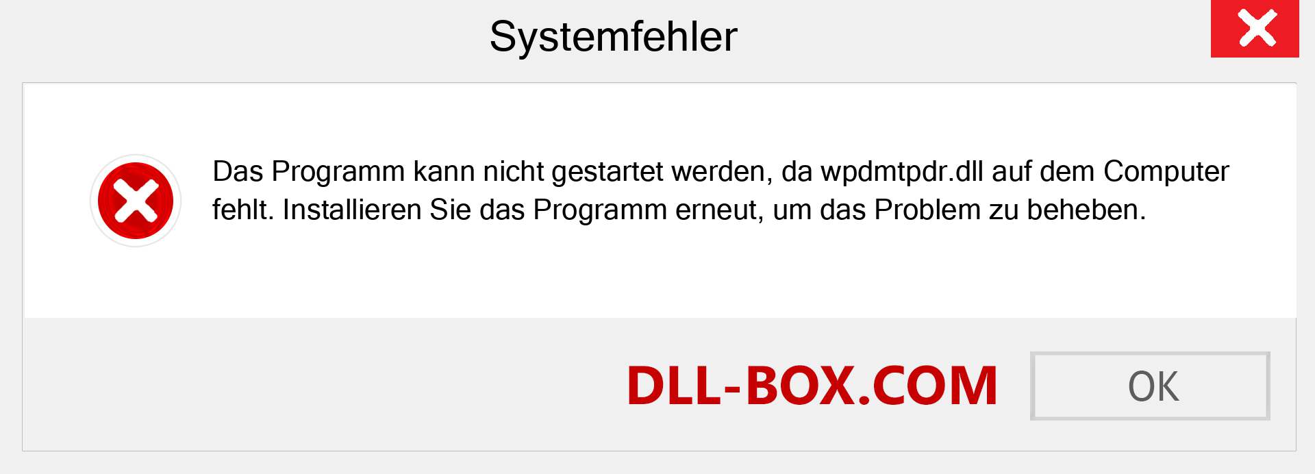 wpdmtpdr.dll-Datei fehlt?. Download für Windows 7, 8, 10 - Fix wpdmtpdr dll Missing Error unter Windows, Fotos, Bildern